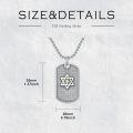 wholesale 925 Sterling Silver Dog Tag with Gold Cross and Star of David Pendant Necklace  for Men & Women-0-4