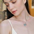 wholesale 925 Sterling Silver Turquoise and Moonstone Horseshoe Clover Star Pendant Necklace-0-1