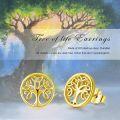 wholesale 925 Sterling Silver Tree of Life Celtic Stud Earrings - Holiday Gift for Women-0-5