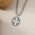 wholesale 925 Sterling Silver Saint Benedict Medal Necklace - Protection & Good Luck Charm Pendant for Men and Women-0-3