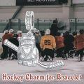 wholesale 925 Sterling Silver Hockey Glove Stick Cz Dangle Charm Bead Platinum Plated-0-2