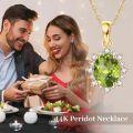 wholesale 14K Yellow Gold 6-7mm Simulated Peridot & Moissanite Necklace for Women-0-4