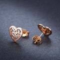 wholesale Rose Gold 925 Sterling Silver Tree of Life Heart Stud Earrings for Women - Hypoallergenic s-0-1