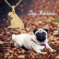 wholesale Gold 925 Sterling Silver Pug Dog Breed CZ Pendant Necklace for Pet Lovers-0-3
