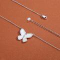 wholesale 925 Sterling Silver Opal Butterfly Pendant Necklace 24 Chain-0-3
