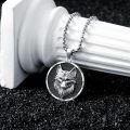 wholesale 925 Sterling Silver Wolf Pendant Necklace Men Cool Silver Jewelry-0-1