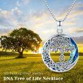 wholesale 925 Sterling Silver Blue Crystal Tree of Life Pendant Necklace-0-5