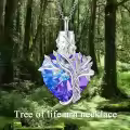 TOUPOP Sterling Silver Crystal Tree Of Life Urn Necklace For Ashes Memorial Gift-0-3
