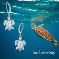 wholesale S925 Sterling Silver Turtle Dangle Earrings Cute Animal s for Women-0-4