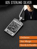 wholesale 925 Sterling Silver St Michael's Medal Pendant Necklaces - Mens Religious Catholic Patron Saint Charm s for Him-0-4