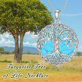 wholesale 925 Sterling Silver Abalone Shell Tree Of Life Pendant Necklace with 18+2 Chain-0-6