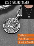 wholesale  Sterling Silver Zodiac Necklace for Men 12 Constellation Horoscope Pendant Birthday Father s Day Gift -0-9