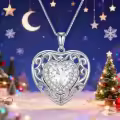 TOUPOP Sterling Silver 12 Birthstone Celtic Heart Necklace Birthday Anniversary Christmas Gifts-0-1