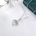 TOUPOP Sterling Silver Peridot Pendant Necklace, Birthday Gift For Women-0-4