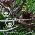 wholesale 925 Sterling Silver Sloth Heart Hoop Earrings - Adorable Gift for Her-0-4