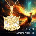 wholesale 14K Gold Natural Stone Phoenix Pendant Necklace for Women's s-0-1
