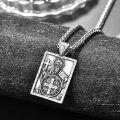 wholesale 925 Sterling Silver Saint Benedict Medal with Jesus Christ INRI Cross Crucifix Pendant Necklace for Men & Women-0-1