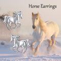 wholesale 925 Sterling Silver Horse Stud Earrings Animal s for Women-0-5