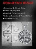 wholesale 925 Sterling Silver Jerusalem Cross Round Pendant Necklace  for Men & Women - Protection Amulet Religious Jewelry with 24 Rolo Chain (Gift Included)-0-2