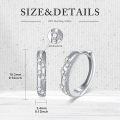 wholesale 925 Sterling Silver & 925 Sterling Silver White Gold Plated Moissanite Round Cut Huggie Hoop Earrings for Women - Gift Idea (Mother's Day/Christmas)-0-3