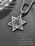 wholesale 925 Sterling Silver Star of David Pendant Necklace with Chain - Jewish s for Men-0-4