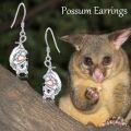 wholesale 925 Sterling Silver Stone Possum Heart Dangle Drop Earrings for Women's Fashion -0-5