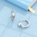 wholesale S925 Sterling Silver Moonstone Celtic Knot Hoop Earrings 13.8mm, Timeless Minimalist Design, Gift for Women-0-2
