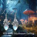 wholesale Sterling Silver Moss Agate Amethyst Moonstone Mushroom Earrings-0-10
