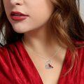 wholesale 925 Sterling Silver Red Bird Pendant Necklace - JUSTKIDSTOY Cardinal Memorial Gifts for Women Friends-0-3