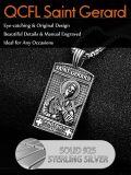 wholesale 925 Sterling Silver Rectangular Patron Saint Gerard Protect Us Cross Pendant Necklace for Men-0-2