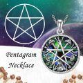 wholesale 925 Sterling Silver Pentagram Mushroom Abalone Shell Oval Pendant Necklace For Women-0-3
