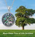 wholesale 925 Sterling Silver Tree of Life Pendant with Abalone Shell Inlay and Rope Border Necklace for Women-0-1