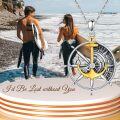 wholesale 925 Sterling Silver Anchor & Compass Pendant Necklace with Yellow Gold Plating and Cubic Zirconia Accent for Women/Men-0-3