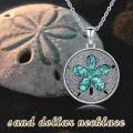 wholesale 925 Sterling Silver Turquoise Flower Pendant Necklace for Women-0-3