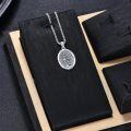 wholesale 925 Sterling Silver Saint Michael Protect Us Oval Cross Pendant Necklace for Men & Women-0-2