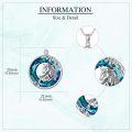 wholesale 925 Sterling Silver Blue Crystal Unicorn Pendant Necklace for Women-0-2