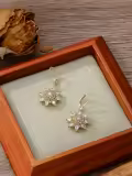 wholesale Gold-Plated 925 Sterling Silver Starburst CZ Dangle Drop Earrings for Women-0-2