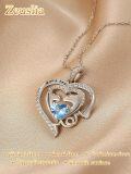 wholesale 925 Sterling Silver Birthstone Mama Heart Necklace for Mom Wife Grandma-0-4