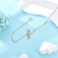 wholesale 14K Gold Dragonfly Charm Bracelet with CZ Stones - Witch's Knot Design for Women-0-3