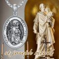 wholesale 925 Sterling Silver Saint Joseph Pendant with Chain - Religious Jewelry for Men & Women-0-4