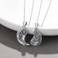 wholesale 925 Sterling Silver Dragon & Phoenix Heart Pendant Couples Necklaces for Best Friends Forever (BFF)  Set-0-2