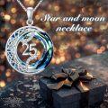 wholesale TOUPOP Birthday Gifts Moon Star Necklace 925 Sterling Silver Celtic Moon Jewelry Blue Crystal Christmas Gifts For Women Wife Mom Grandma -0-2