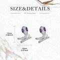 wholesale 925 Sterling Silver Purple Stone Snake Shape Hoop Earrings for Women/Men s 4cm Long-0-5