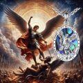 wholesale 925 Sterling Silver Oval Shape Abalone Shell Saint Michael Pendant Necklace for Men Religious Gifts-0-5