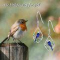 wholesale 925 Sterling Silver 925 Blue Bird Teardrop Enamel Drop Earrings for Women-0-4