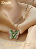 wholesale 925 Sterling Silver Birthstone Butterfly Necklace for Women-0-4