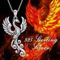wholesale 925 Sterling Silver Phoenix Bird Pendant Necklace for Women-0-5