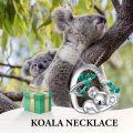 wholesale 925 Sterling Silver Heart Necklace with Koala Pendant and Green Leaves Charm-0-5