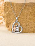 wholesale 925 Sterling Silver I Love You Forever Heart Pendant Necklace for Women Father Daughter -0-2