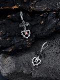 wholesale 925 Sterling Silver Bat Heart Red Crystal Drop Dangle Leverback Earrings-0-2